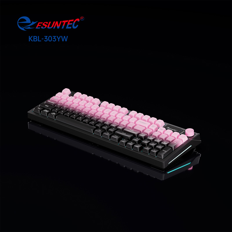 New 2.4G Wireless  Type C Rechargeable Cable Rainbow Light Gaming Keyboard Laser Keys Volume Knob Membrane